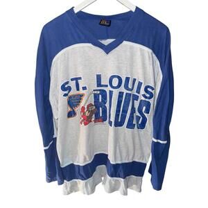 VNTG 90s Looney Tunes NHL St. Louis Blues Tazzy Longsleeve Rare Sz L 1995